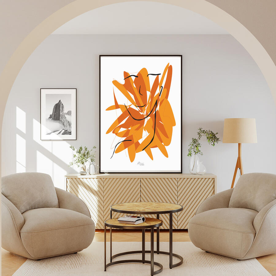 Digitale Zeichnen von einer Rose mit bunte mutige Farbe